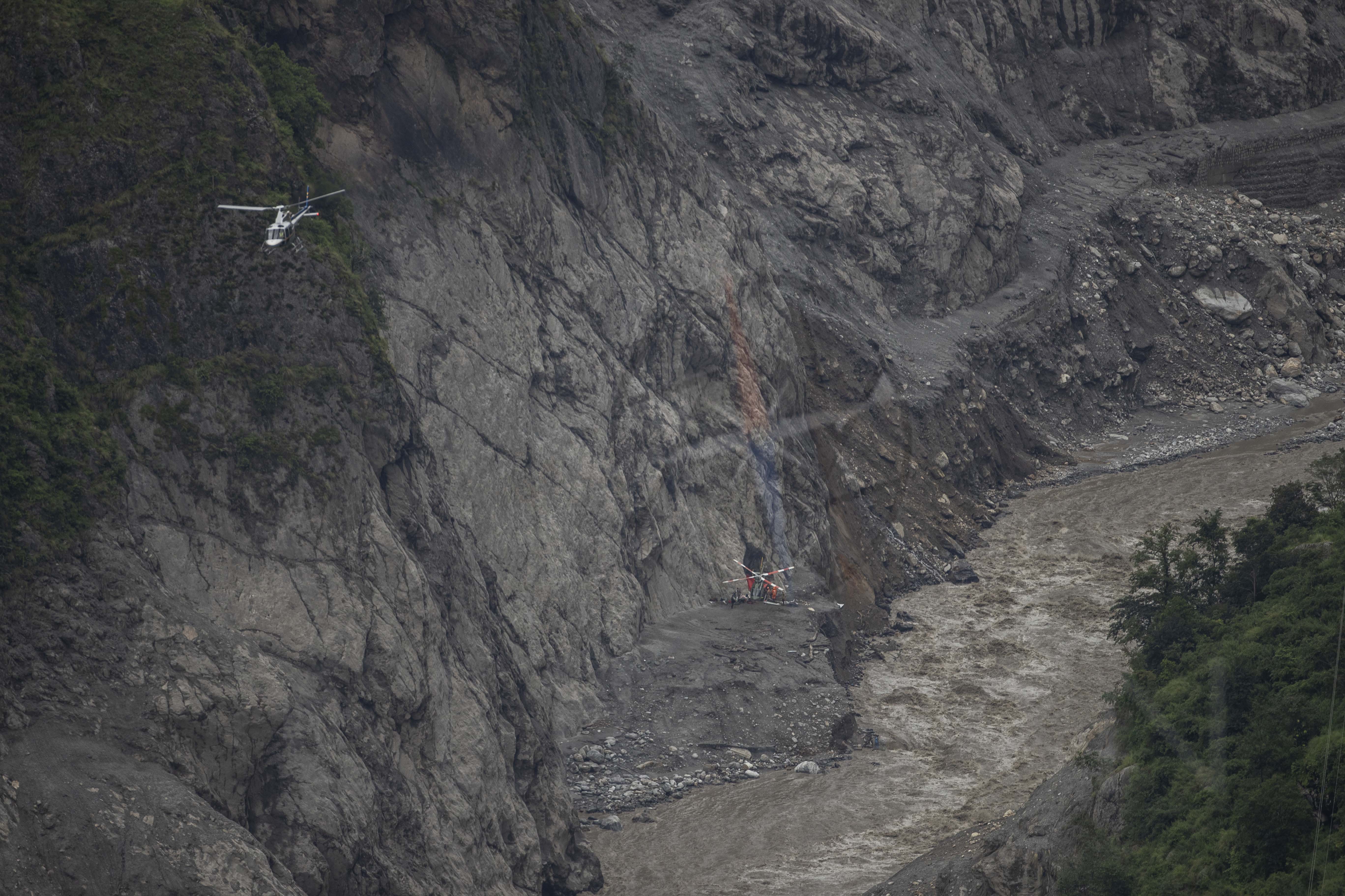 CLK_0376 rescue helicopter at chilime hydro power station tunnel near sybrobesi